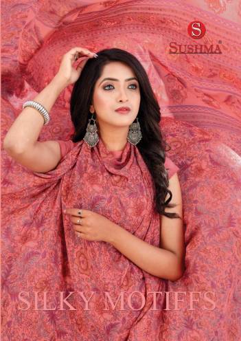 Silky Motiffs By Sushma Crape Silk Saree Collection